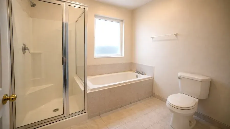 Frameless glass shower in Burnaby, before